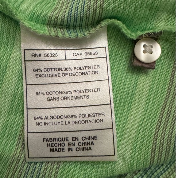 Vintage Nike Tiger Woods Collection Green Striped Golf Polo Shirt – Size M - Picture 6 of 9